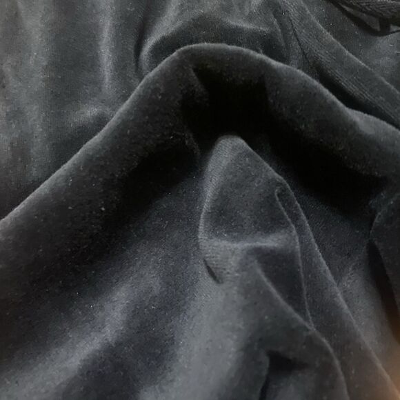 Eileen Fisher Black Velour Jogger Pants Organic Cotton Drawstring Pull On PL - Picture 4 of 13